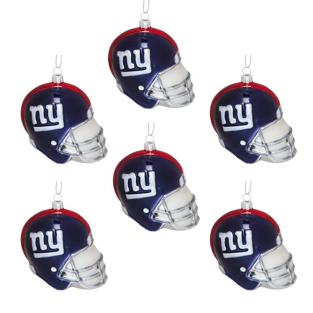 football glass helmet New York Giants - Glass Helmet Ornament 6 Pack