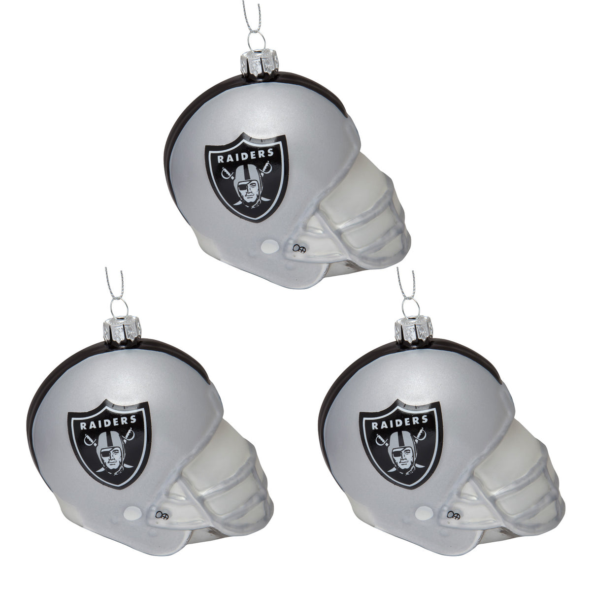 Oakland Raiders - Glass Helmet Ornament 3 Pack - OS / Multi Ornaments Old Glory