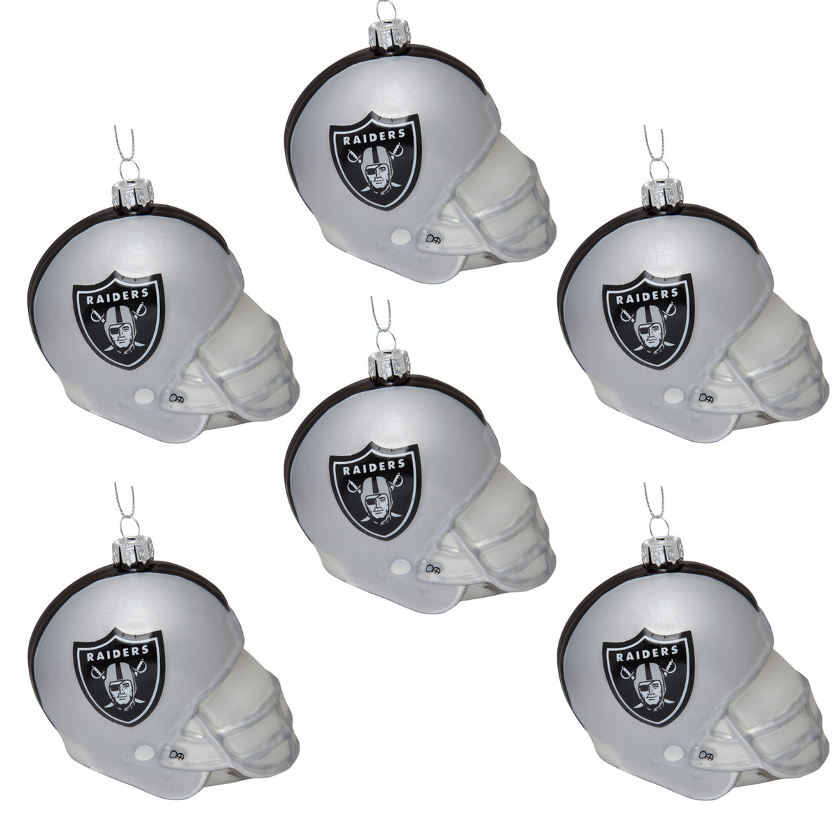 Oakland Raiders - Glass Helmet Ornament 6 Pack - OS / Multi Ornaments Old Glory
