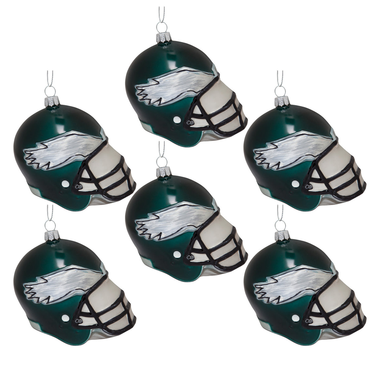 Philadelphia Eagles - Glass Helmet Ornament 6 Pack - OS / Multi Ornaments Old Glory