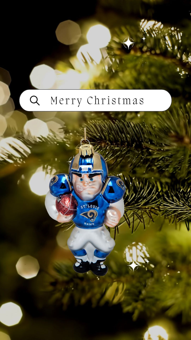 St. Louis Rams - Blown Glass Football Player Ornament 3 Pack - OS / Multicoloured Ornaments Old Glory