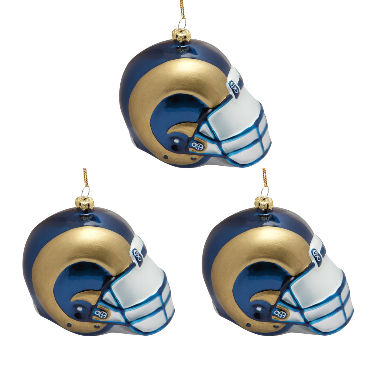 St. Louis Rams - Glass Helmet Ornament 3 Pack - OS / Multicoloured Ornaments Old Glory