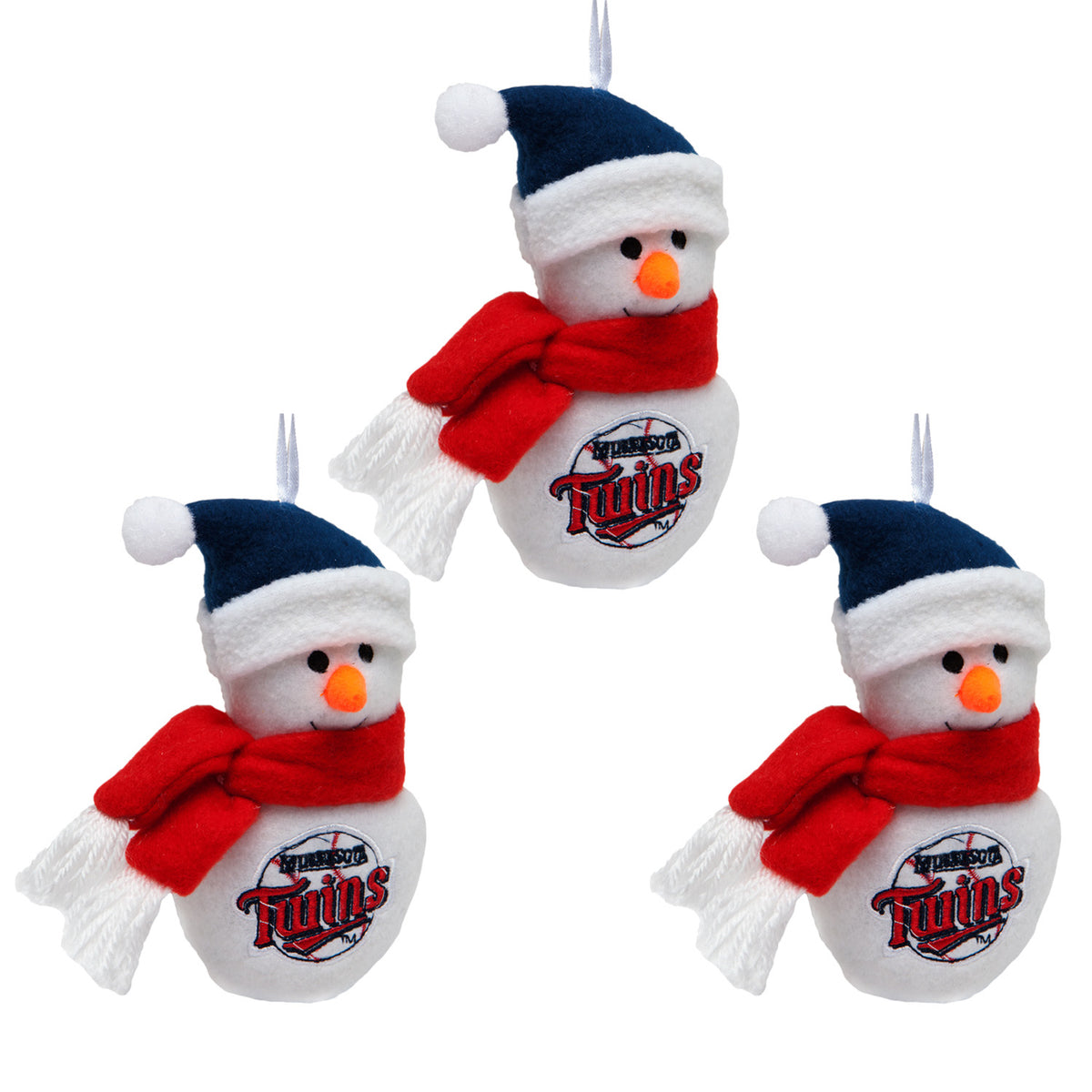 Minnesota Twins - Plush Snowman Ornament 3 Pack - OS / Multicoloured Ornaments Old Glory