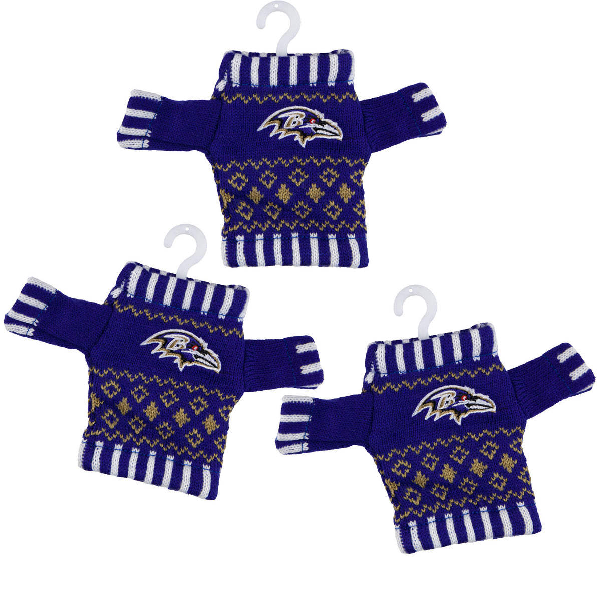 Baltimore Ravens - Knit Sweater Ornament 3 Pack - OS / Multicoloured Ornaments Old Glory