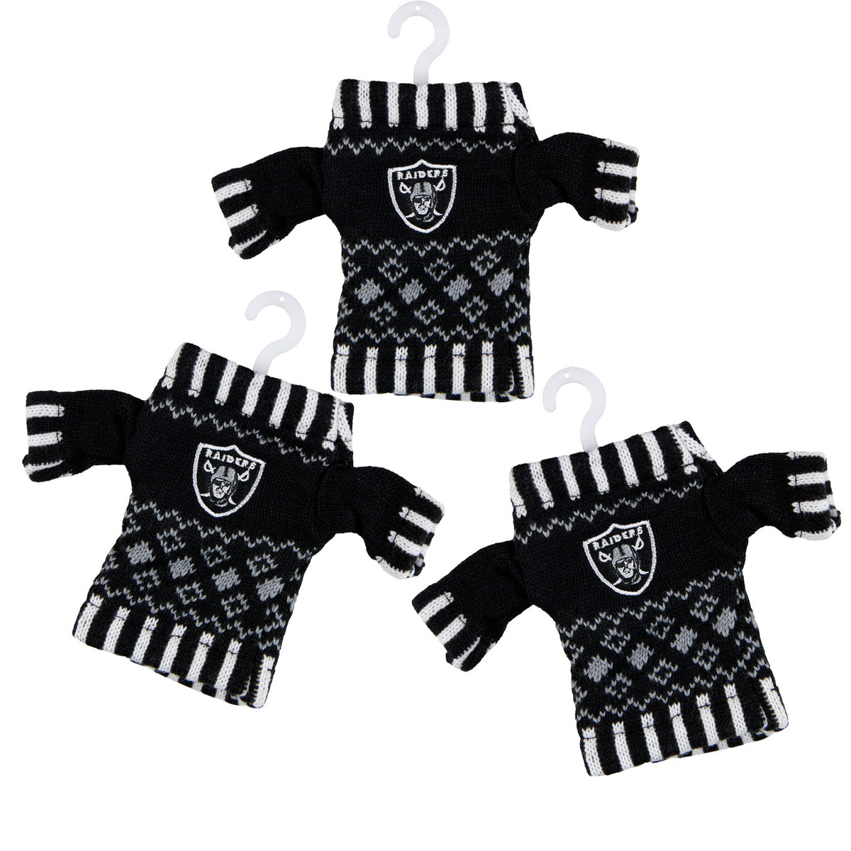 Oakland Raiders - Knit Sweater Ornament 3 Pack - OS / Multicoloured Ornaments Old Glory