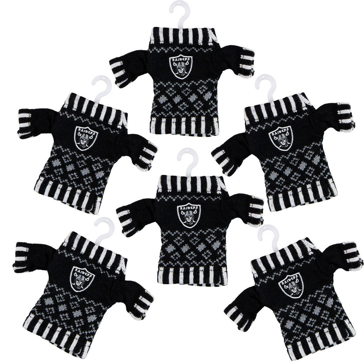 Oakland Raiders - Knit Sweater Ornament 6 Pack - OS / Multicoloured Ornaments Old Glory