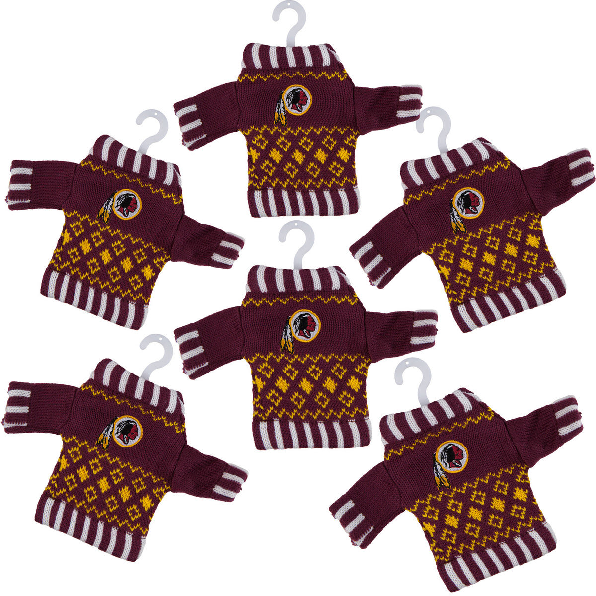 Washington Redskins - Knit Sweater Ornament 6 Pack - OS / Multicoloured Ornaments Old Glory