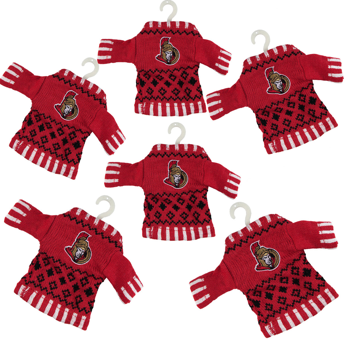 Ottawa Senators - Knit Sweater Ornament 6 Pack - OS / Multicoloured Ornaments Old Glory