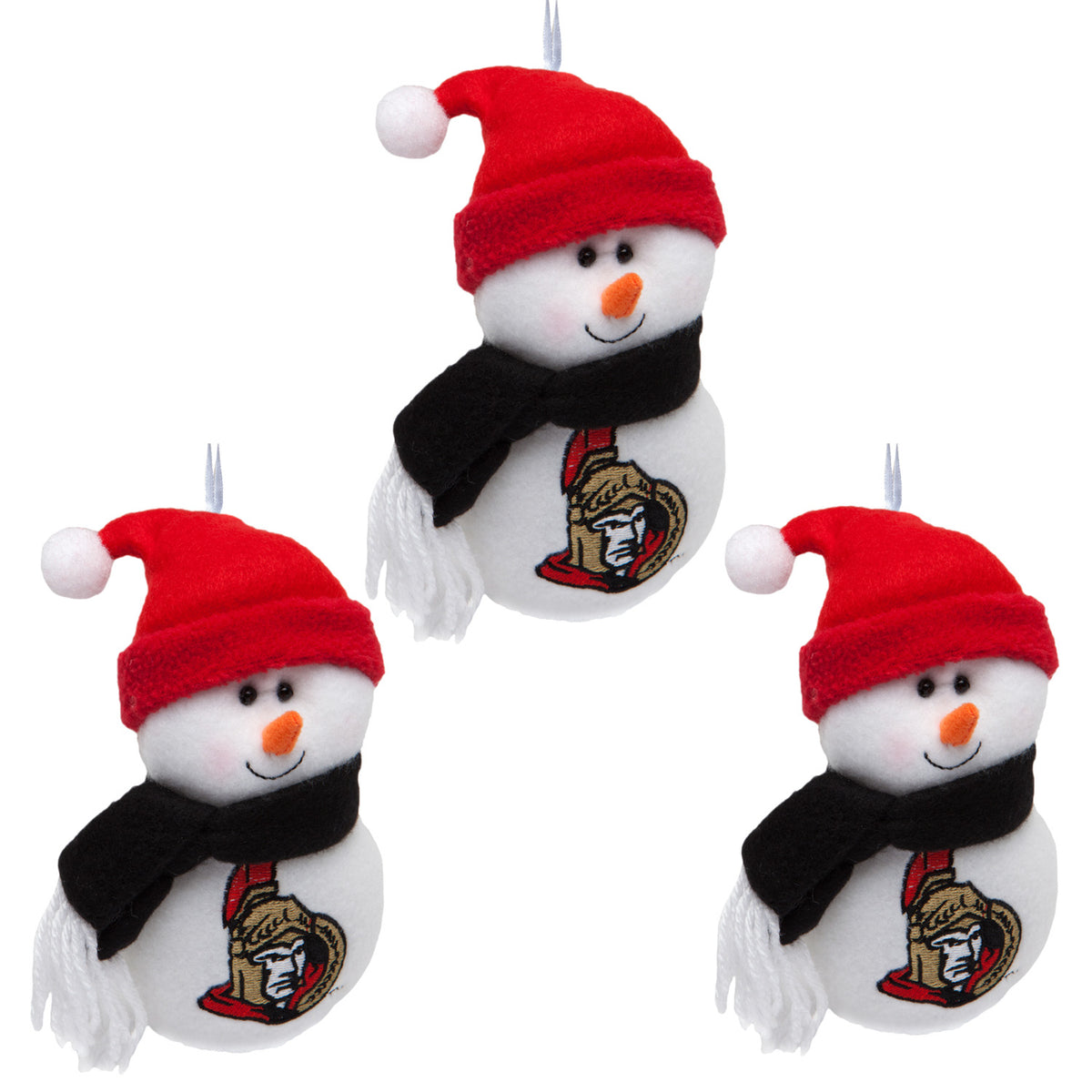 Ottawa Senators - Plush Snowman Ornament 3 Pack - OS / Multicoloured Ornaments Old Glory