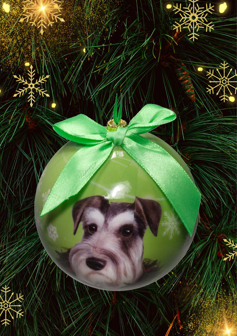Schnauzer Uncropped Christmas Ball Ornament 3 Pack - OS / Green Ornaments Old Glory