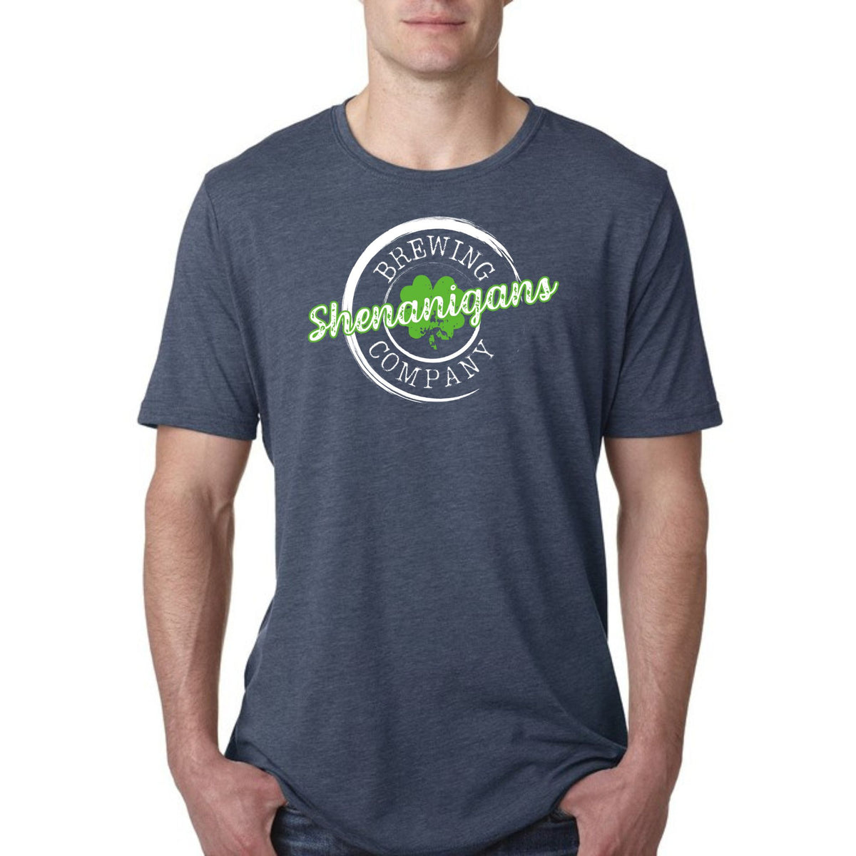 St Patricks Day Shenanigans Brewing Company Mens Tri-Blend T Shirt Men's T-Shirts Oldglory.com SM Charcoal Heather