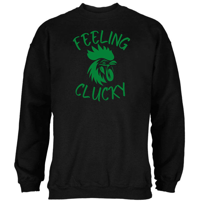 St Patricks Day Feeling Clucky Mens Sweatshirt Men's Sweatshirts Oldglory.com SM Black