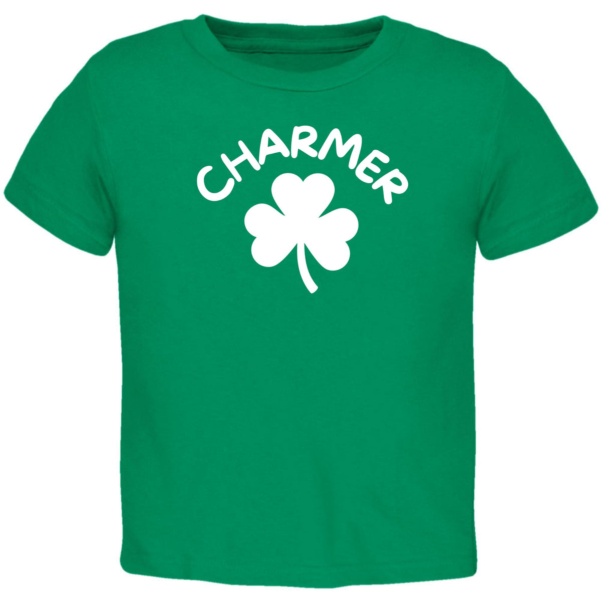 St Patricks Day Shamrock Lucky Charmer Toddler T Shirt Toddler T-Shirts Oldglory.com 2T Kelly Green