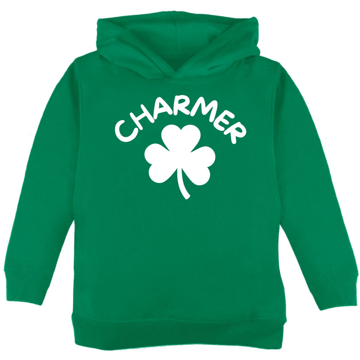 St Patricks Day Shamrock Lucky Charmer Toddler Hoodie Toddler Hoodies Oldglory.com 2T Green