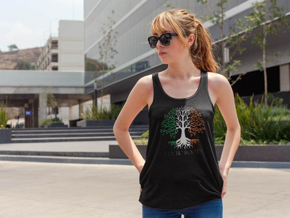 St Patricks Day Celtic Roots Irish Flag Tree of Life Juniors Soft Tank Top Juniors Tank Tops Oldglory.com