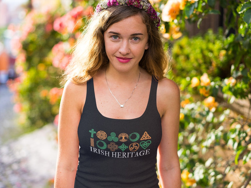 St Patricks Day Celtic Heritage Irish Flag Celtic Symbols Juniors Soft Tank Top Juniors Tank Tops Oldglory.com