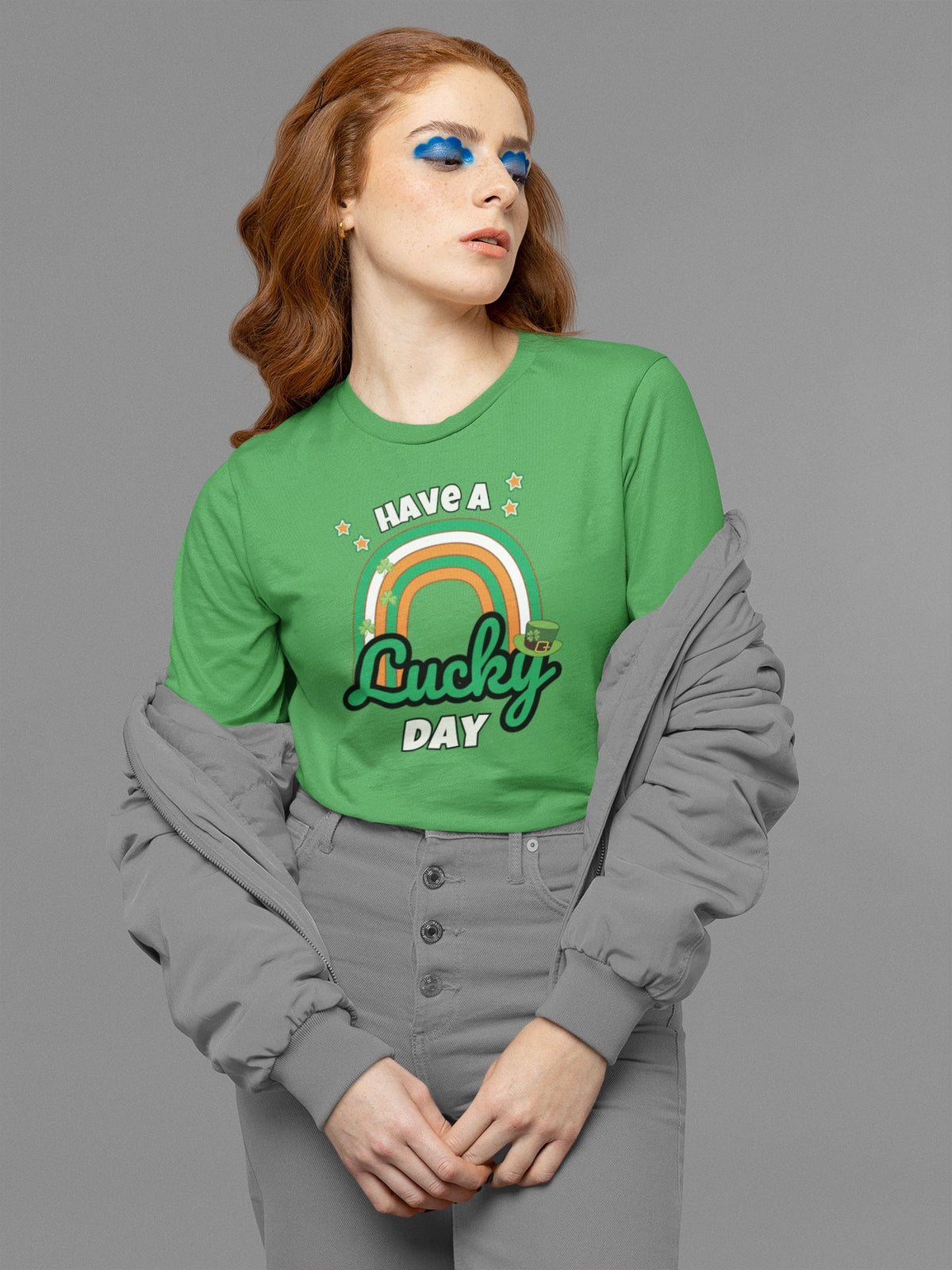 St Patricks Day Have A Lucky Day Irish Rainbow Womens Long Sleeve T Shirt Women's Long Sleeves Oldglory.com