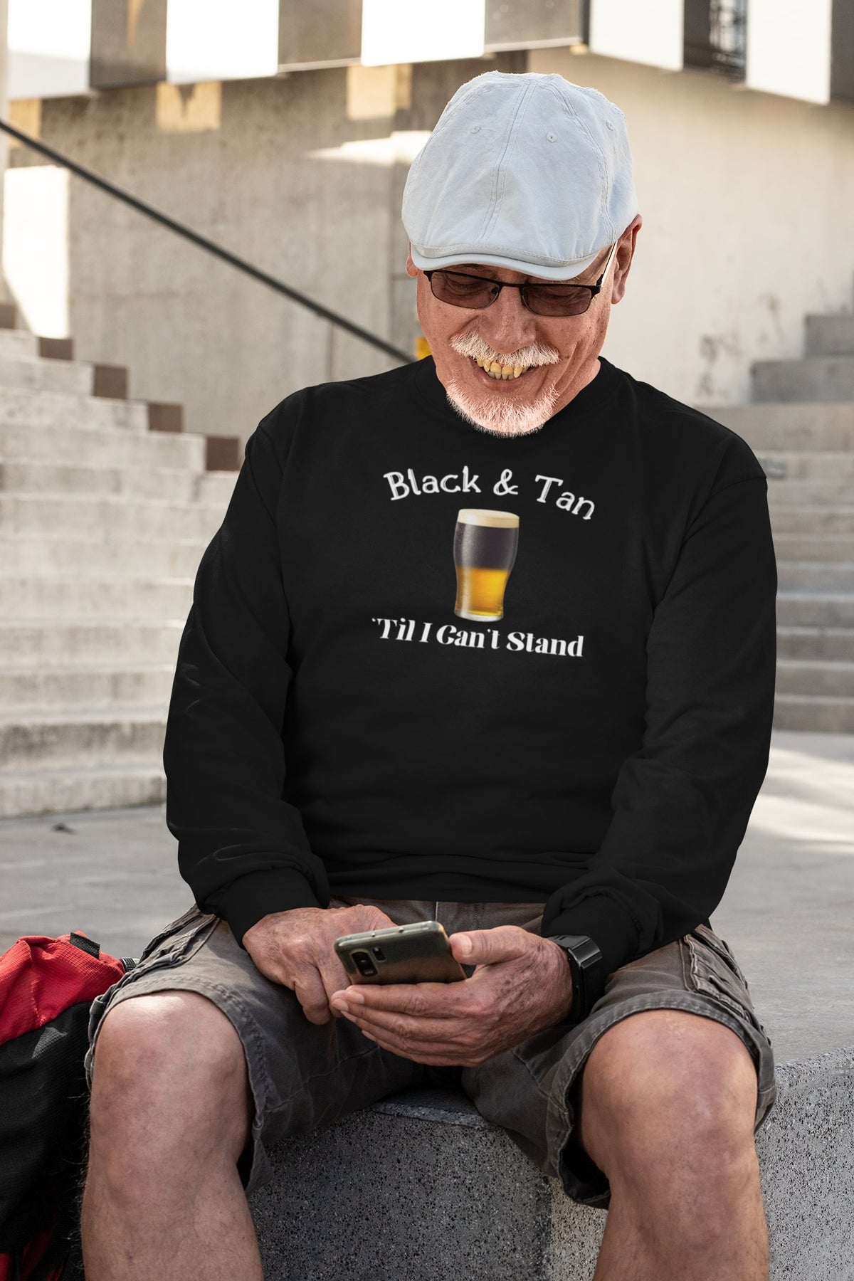 St Patricks Day Black and Tan Til I Cant Stand Mens Long Sleeve T Shirt Men's Long Sleeves Oldglory.com