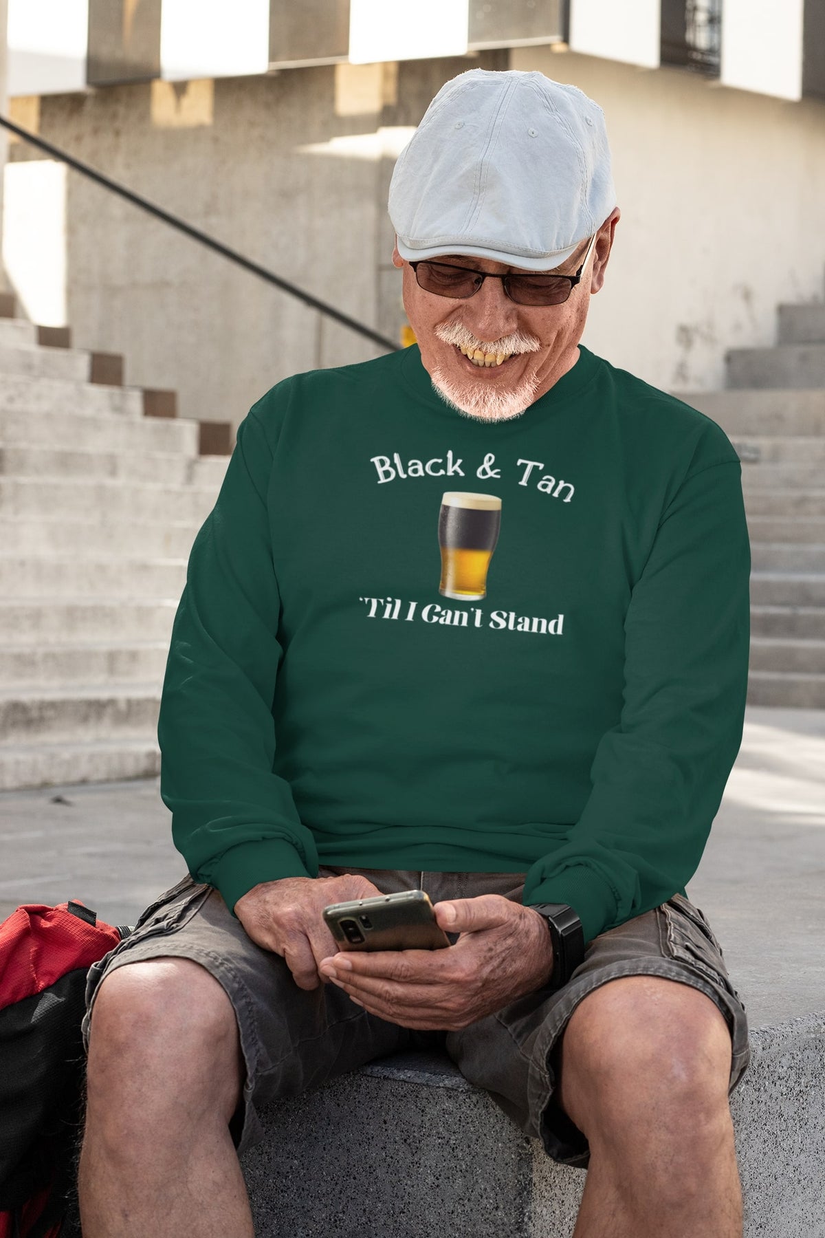 St Patricks Day Black and Tan Til I Cant Stand Mens Long Sleeve T Shirt Men's Long Sleeves Oldglory.com