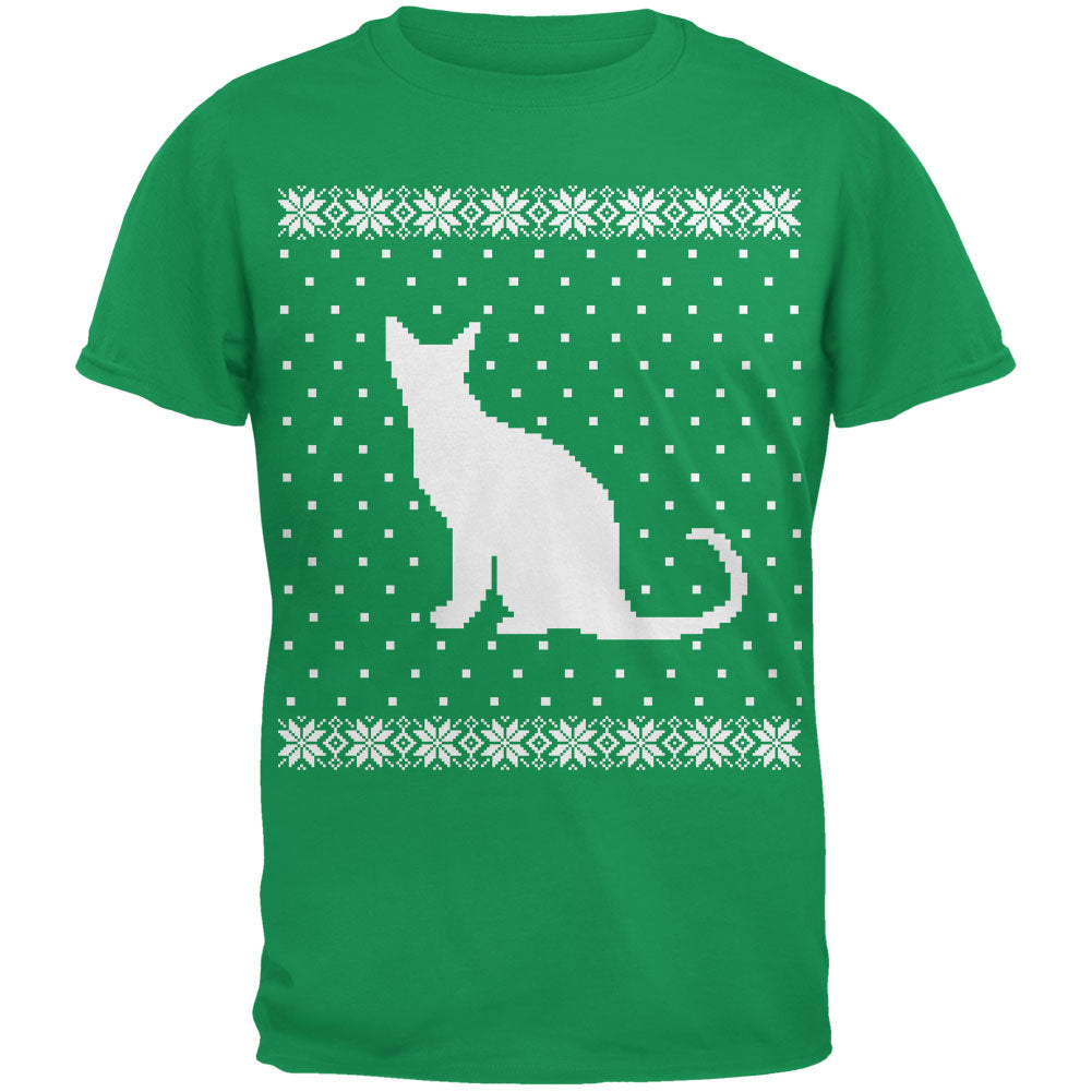 Big Cat Ugly Christmas Sweater Black Youth T-Shirt Youth T-Shirts Old Glory KLG Green