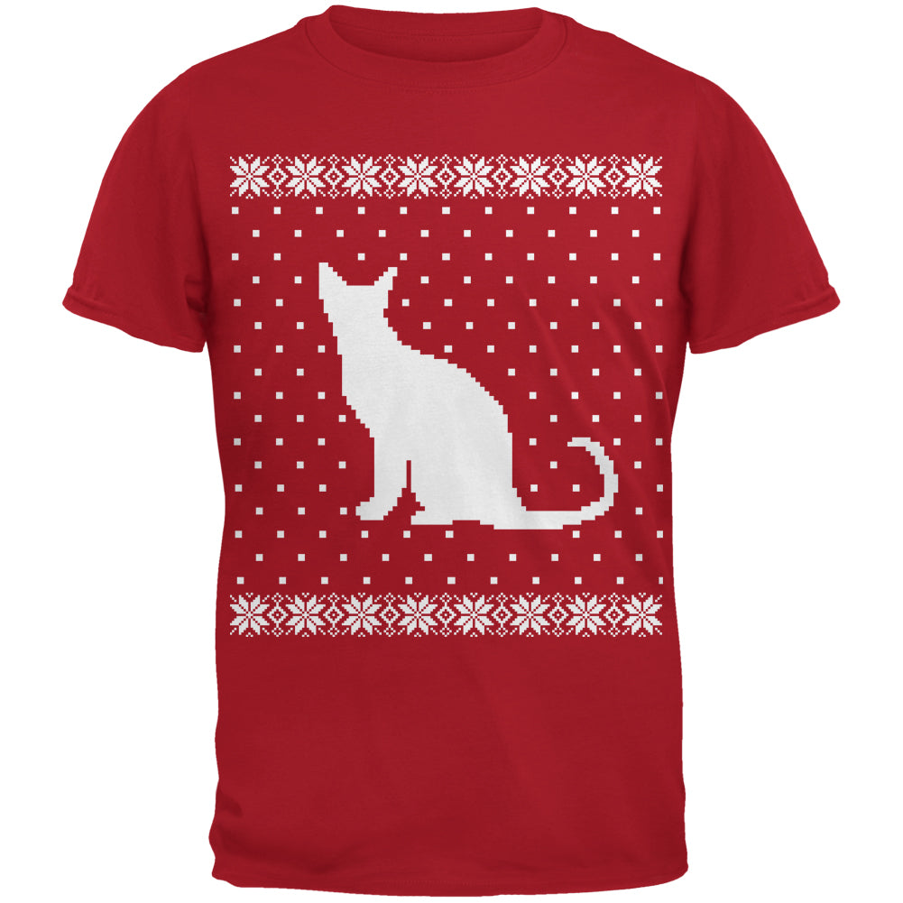 Big Cat Ugly Christmas Sweater Black Youth T-Shirt Youth T-Shirts Old Glory KLG Red