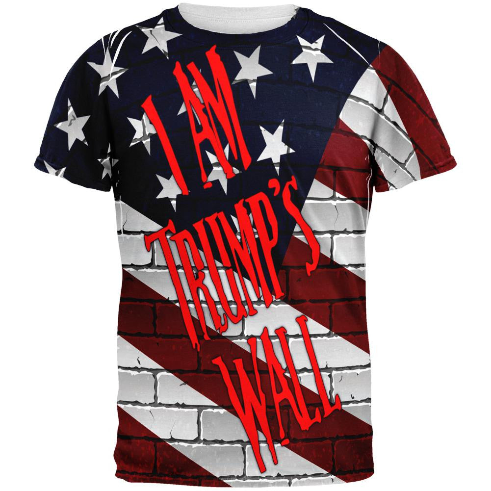 Election 2016 I Am Trump's Border Wall All Over Mens T Shirt Men's T-Shirts Old Glory 2XL Multi