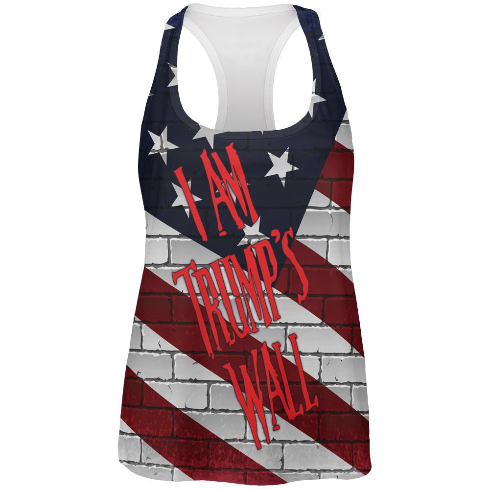 Election 2016 I Am Trump's Border Wall All Over Womens Work Out Tank Top Women's Tank Tops Old Glory 2XL Multi