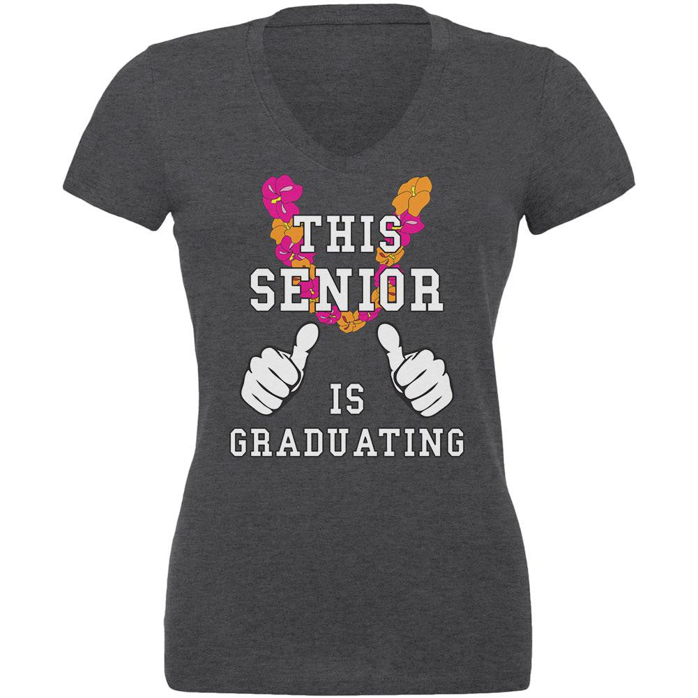 Graduation This Senior is Graduating Juniors V-Neck T Shirt Juniors T-Shirts Old Glory 2XL Grey