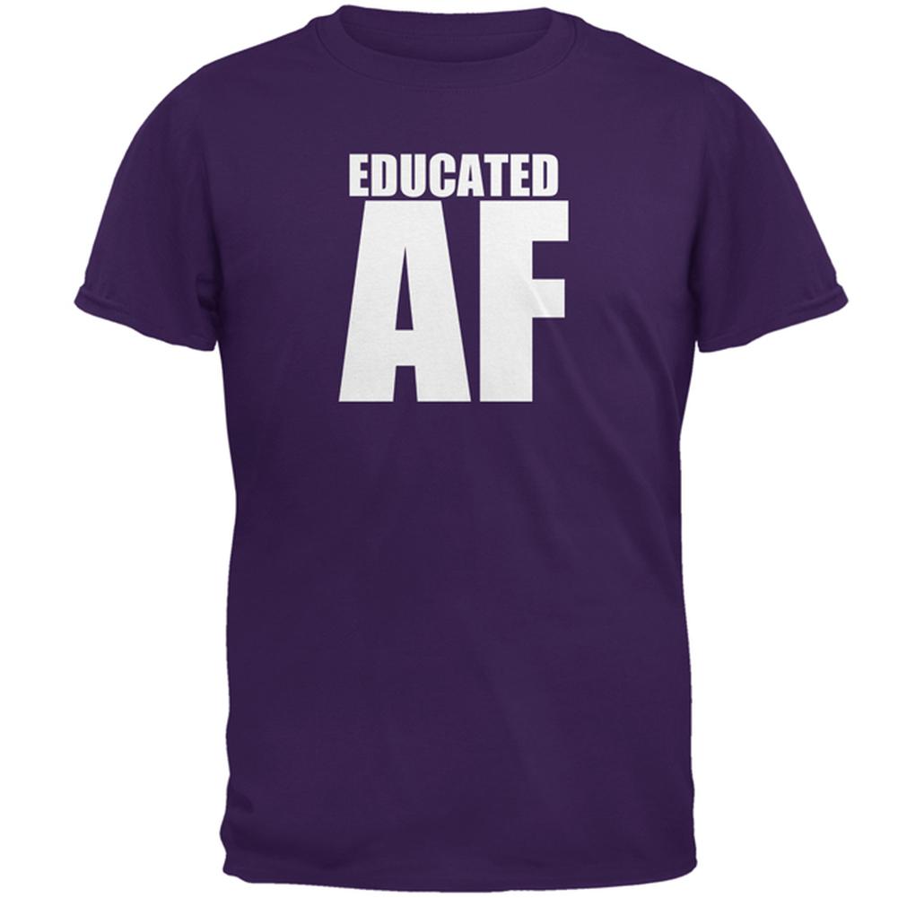 Graduation Educated AF Mens T Shirt Men's T-Shirts Old Glory 2XL Purple