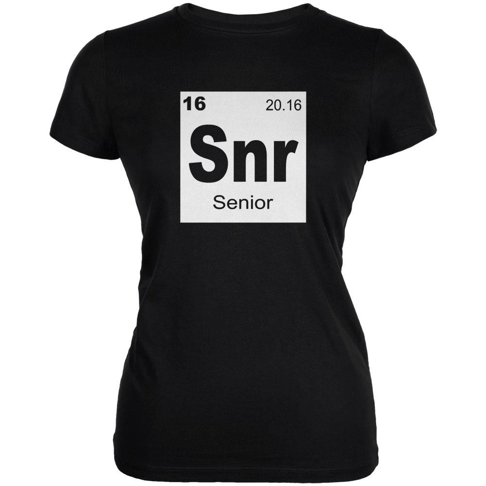 Graduation - Senior Periodic Table 2016 Juniors Soft T Shirt Juniors T-Shirts Old Glory 2XL Black