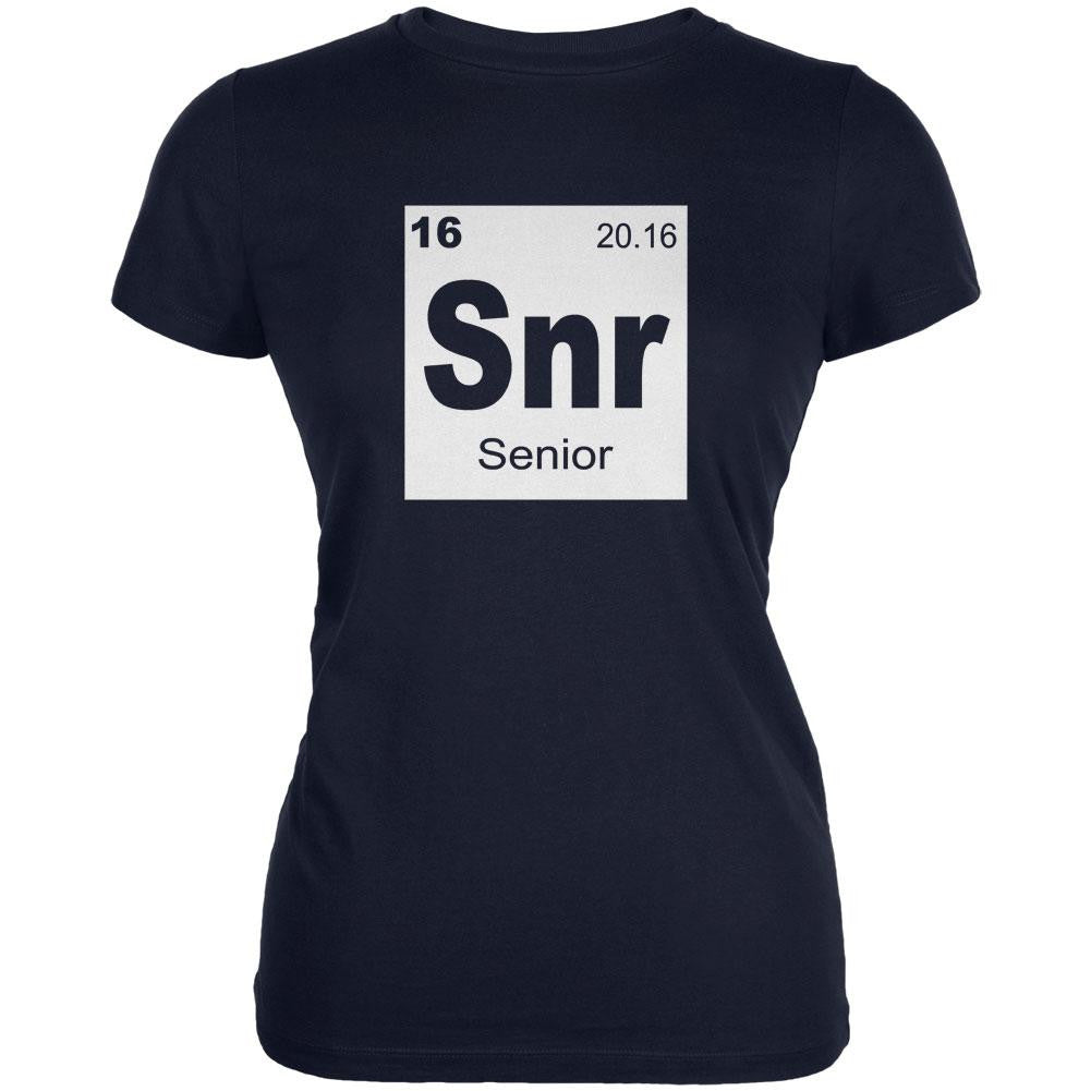 Graduation - Senior Periodic Table 2016 Juniors Soft T Shirt Juniors T-Shirts Old Glory 2XL Navy