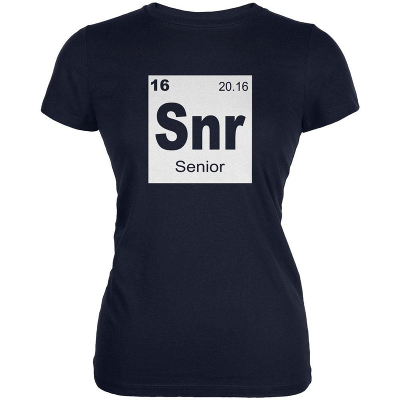 Graduation - Senior Periodic Table 2016 Juniors Soft T Shirt Juniors T-Shirts Old Glory 2XL Navy
