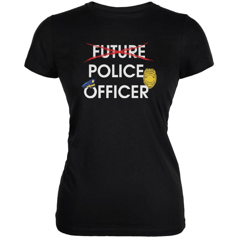 Graduation - Future Police Officer Juniors Soft T Shirt Juniors T-Shirts Old Glory 2XL Black