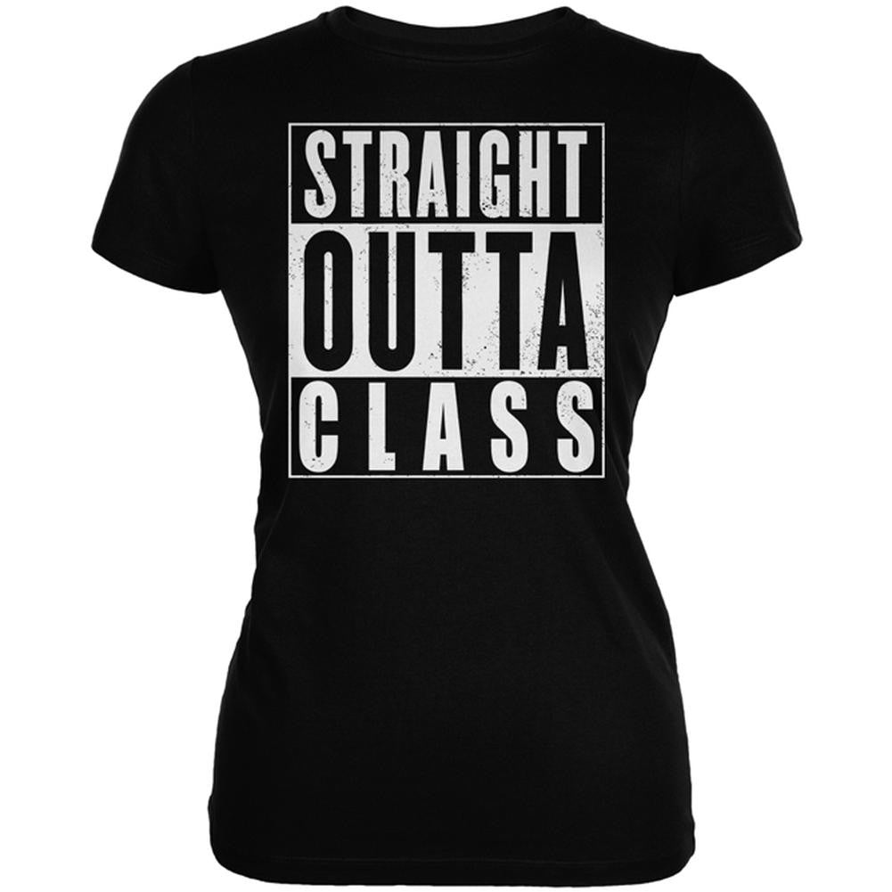Graduation Straight Outta Class Juniors Soft T Shirt Juniors T-Shirts Old Glory 2XL Black