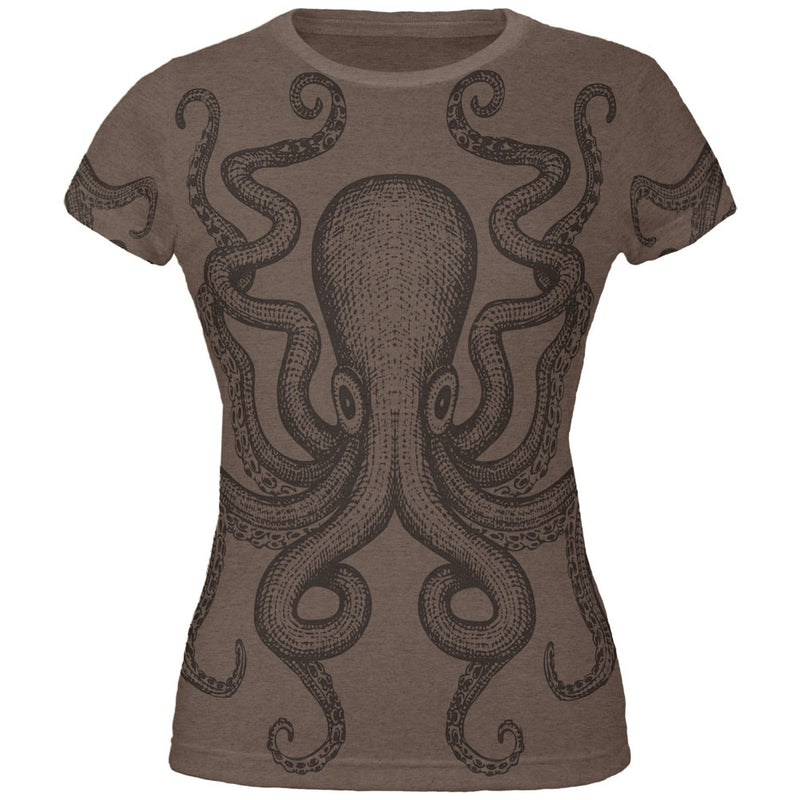 Kraken Juniors Soft T Shirt Juniors T-Shirts Old Glory SM Heather Brown