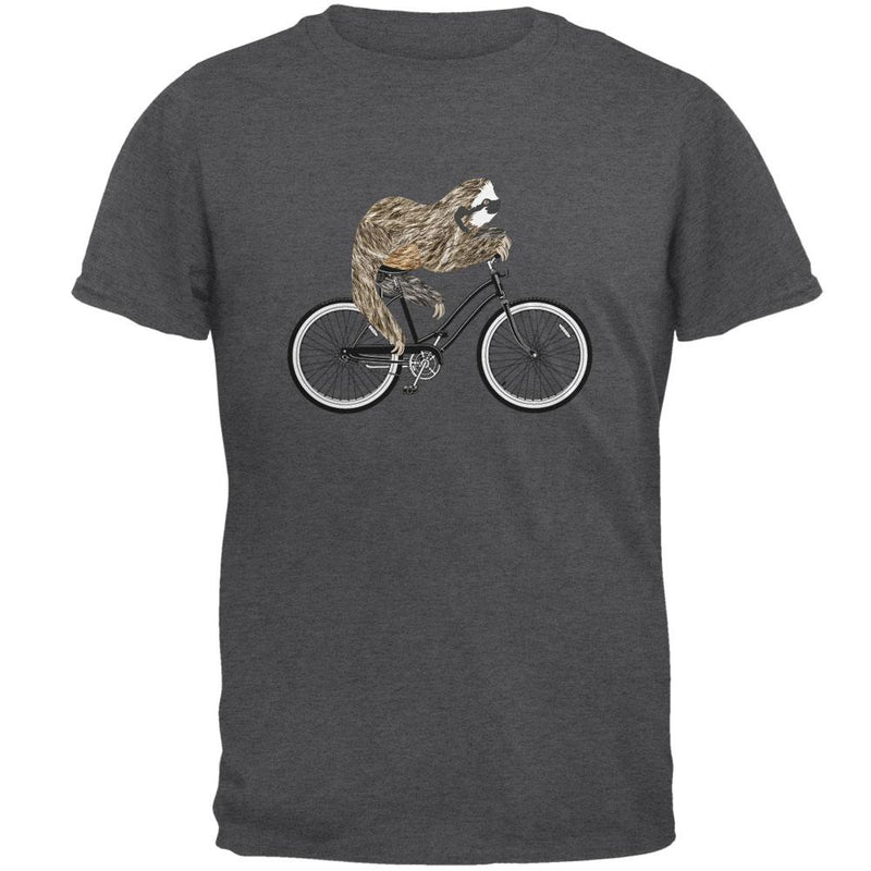 Bicycle Sloth Mens T Shirt Men's T-Shirts Old Glory 2XL Dark Heather