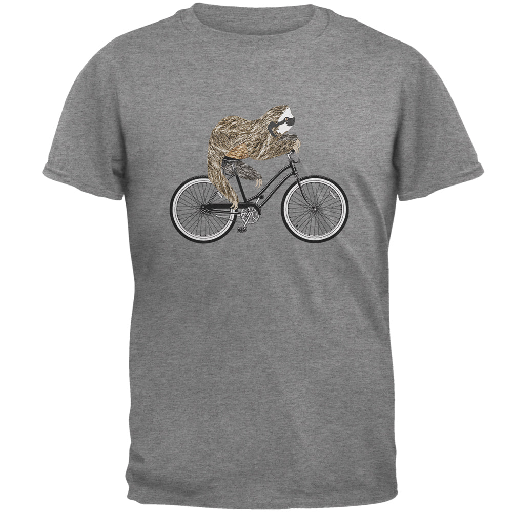 Bicycle Sloth Mens T Shirt Men's T-Shirts Old Glory LG Graphite