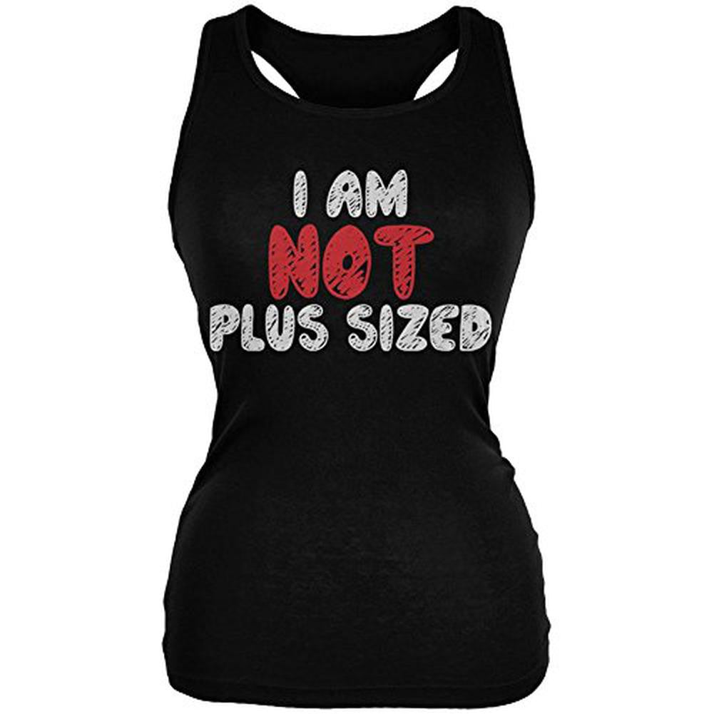 I'm NOT Plus Sized Juniors Soft Tank Top Juniors Tank Tops Old Glory 2XL Black