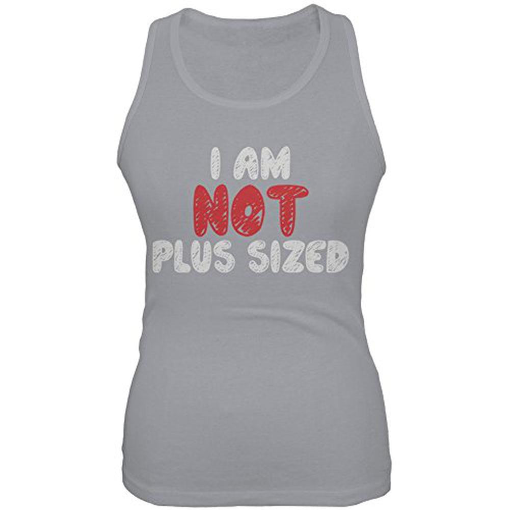 I'm NOT Plus Sized Juniors Soft Tank Top Juniors Tank Tops Old Glory 2XL Grey