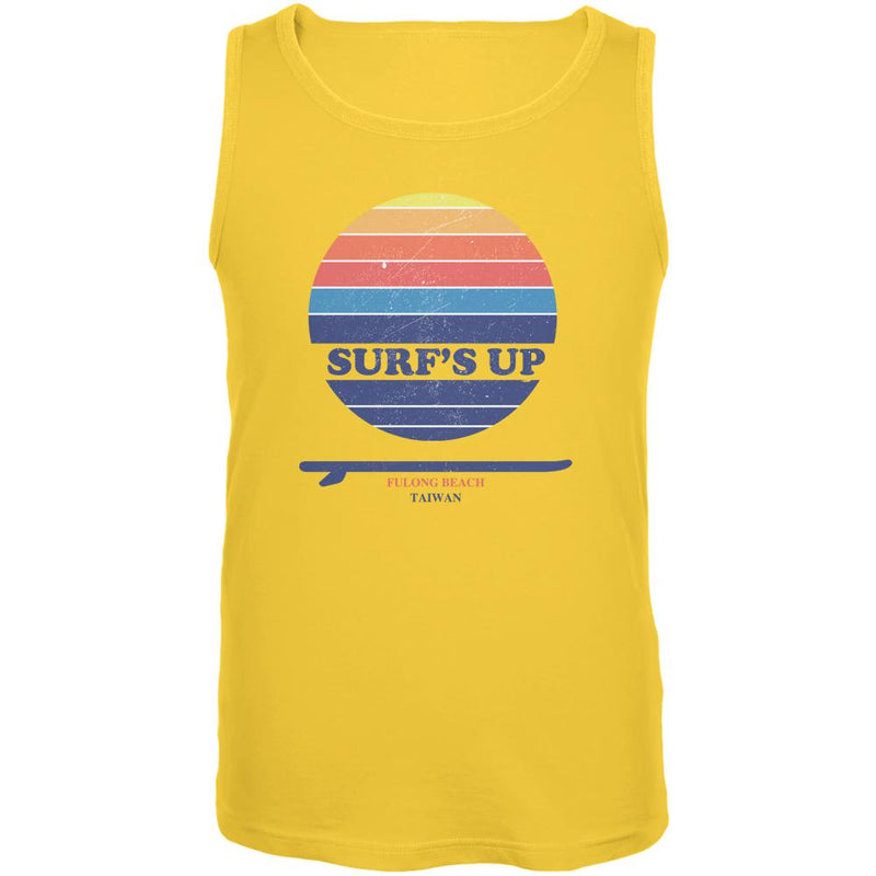 Surf's Up Furlong Beach Taiwan Mens Tank Top Men's Tank Tops Old Glory 2XL Yellow