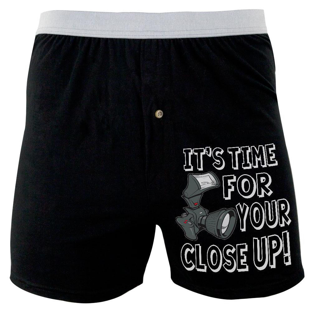 Time for Your Close Up Soft Knit Boxer Men's Boxers & Briefs Old Glory 2XL Black