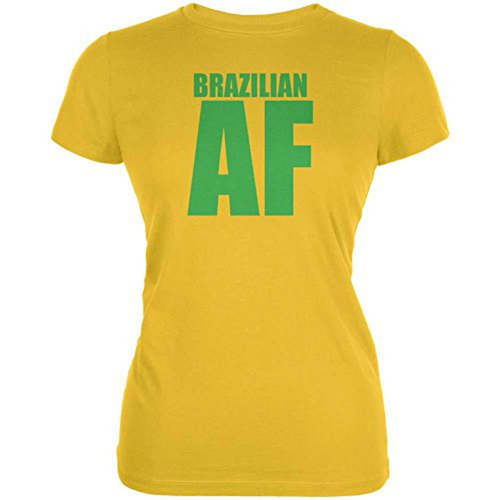 Brazillian AF Juniors Soft T Shirt Juniors T-Shirts Old Glory 2XL Yellow