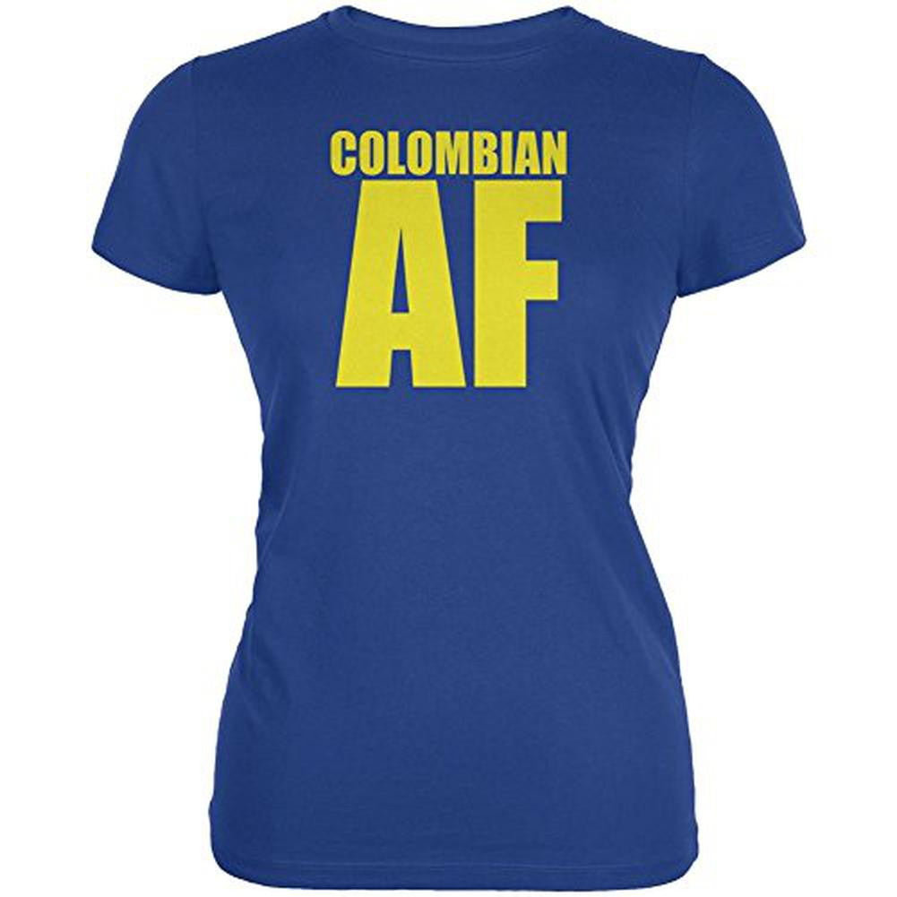 Colombian AF Juniors Soft T Shirt Juniors T-Shirts Old Glory 2XL Blue