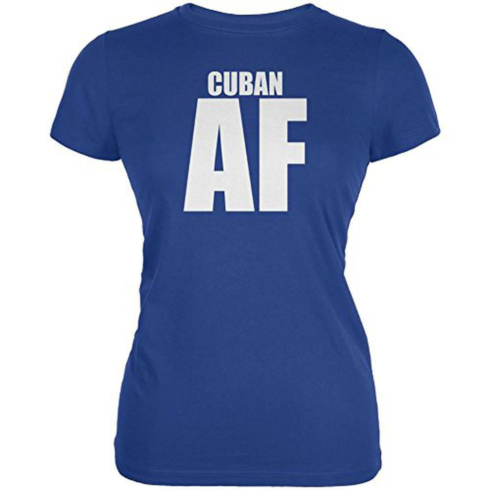 Cuban AF Juniors Soft T Shirt Juniors T-Shirts Old Glory 2XL Blue