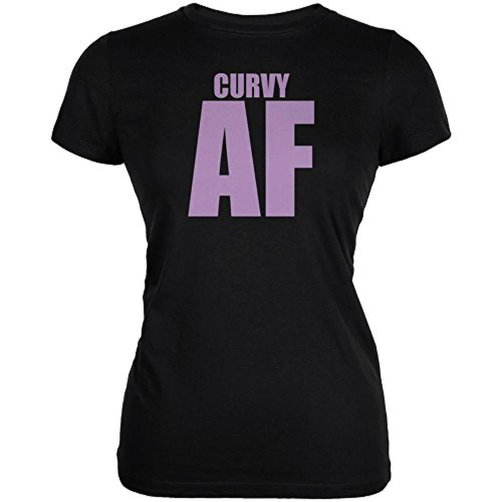 Curvy AF Juniors Soft T Shirt Juniors T-Shirts Old Glory 2XL Black