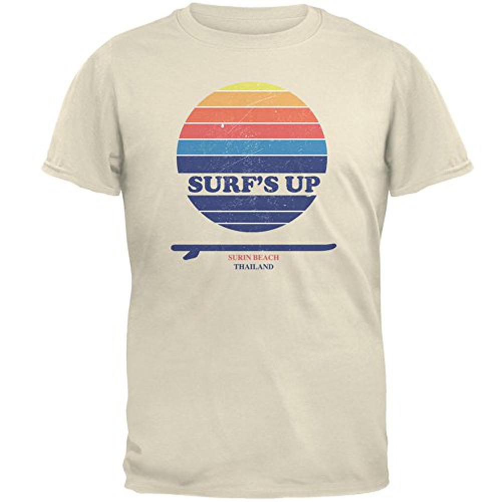 Surf's Up Surin Beach Thailand Mens T Shirt Men's T-Shirts Old Glory 2XL White