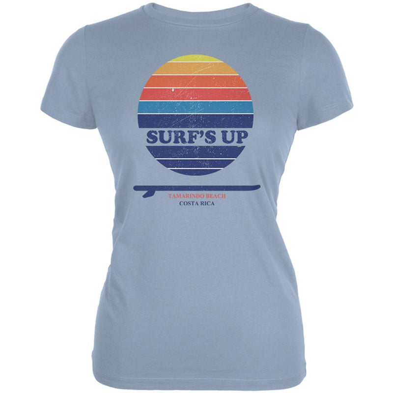Surf's Up Tamarindo Beach Costa Rica Juniors Soft T Shirt Juniors T-Shirts Old Glory 2XL Light Blue