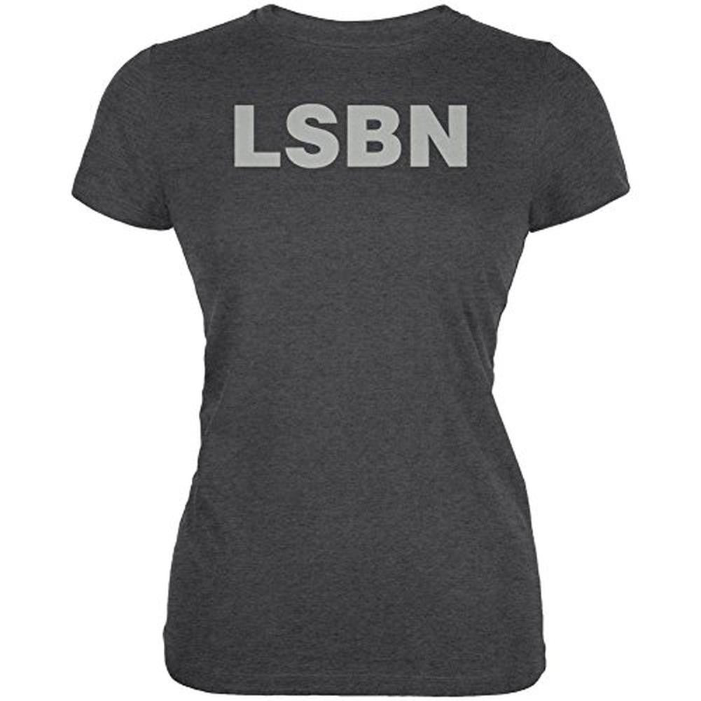 LSBN Lesbian Pride Juniors Soft T Shirt Juniors T-Shirts Old Glory 2XL Black