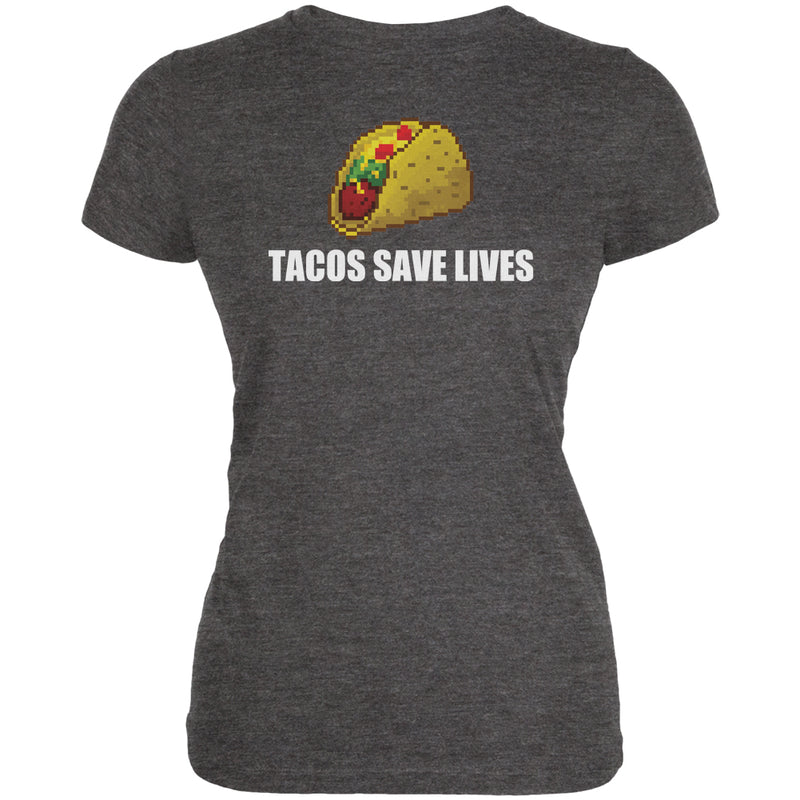 Tacos Save Lives Juniors Soft T Shirt Juniors T-Shirts Old Glory 2XL Deep Heather