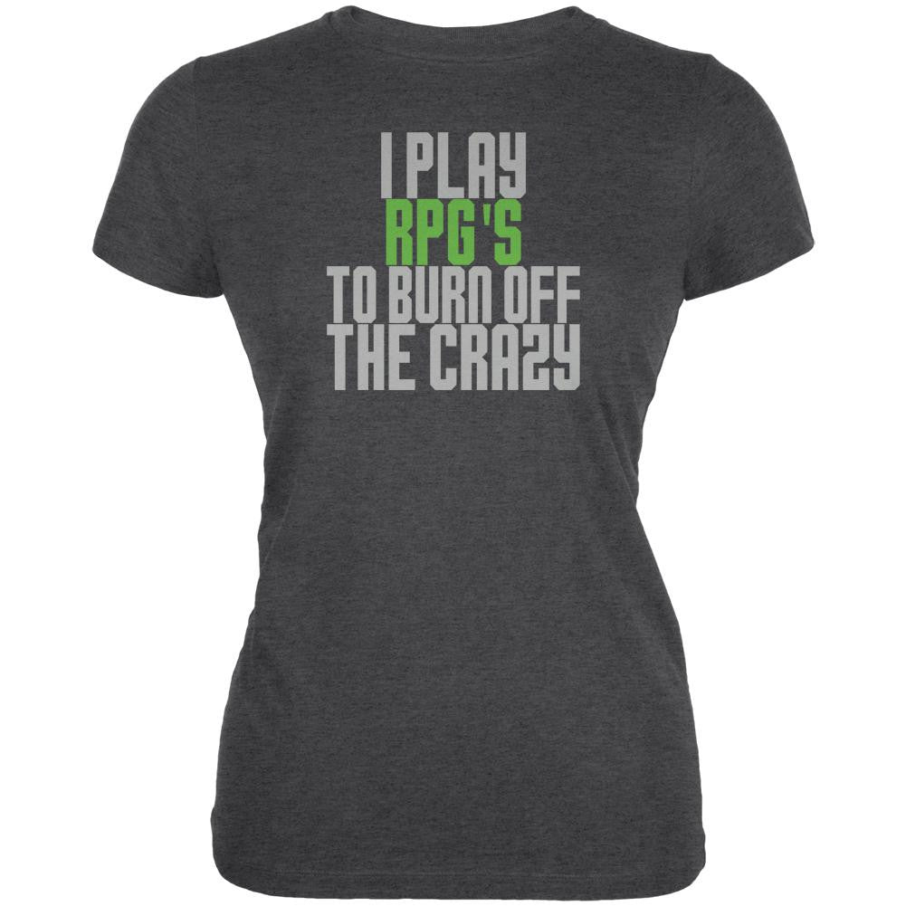 Play RPGs Burn Crazy Juniors Soft T Shirt Juniors T-Shirts Old Glory 2XL Black